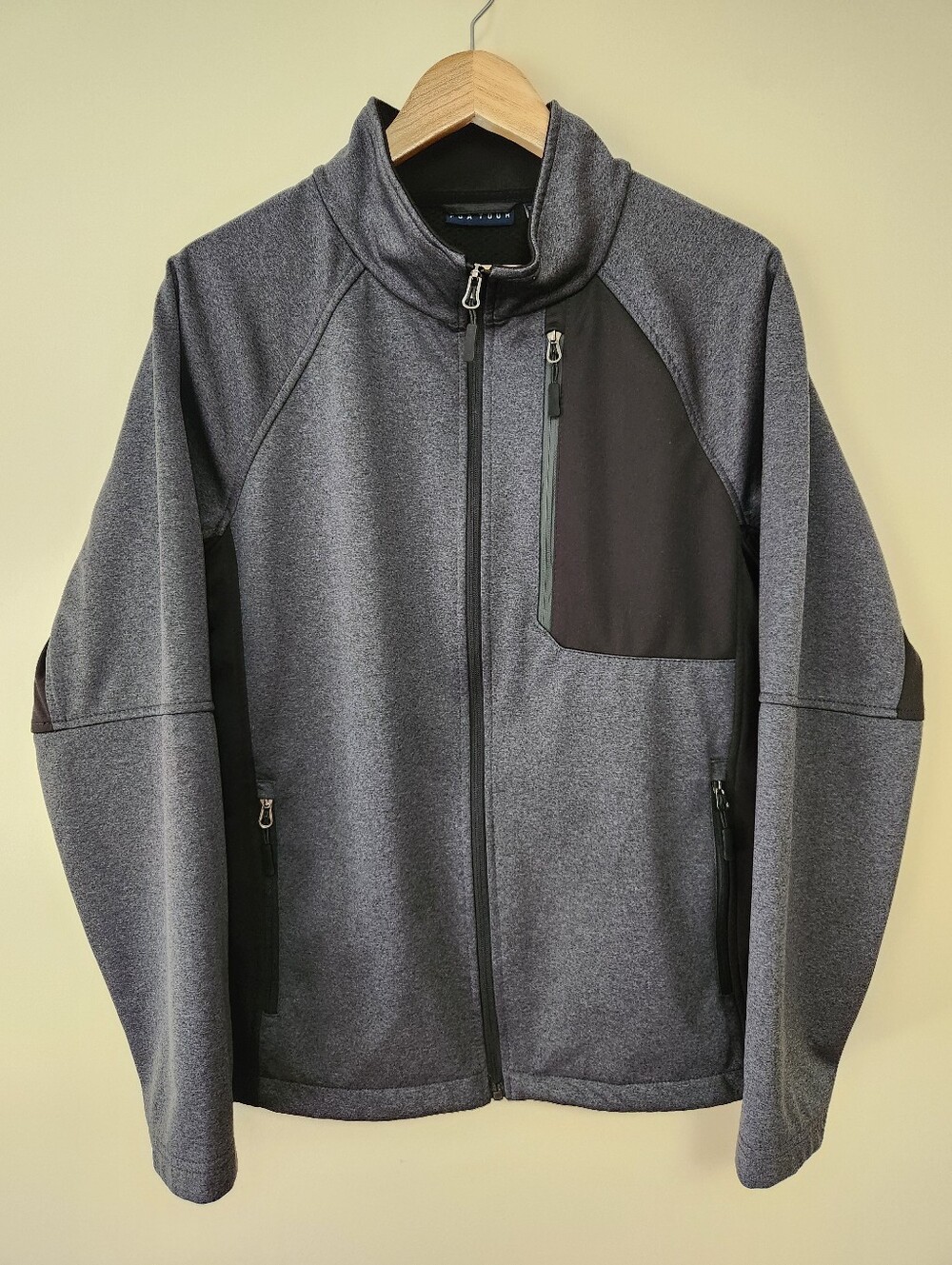 PGA Tour Colorblocked Softshell Full-Zip Jacket - S